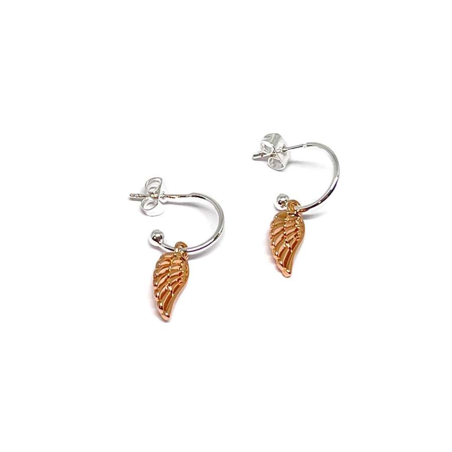 Sophia Angel Wing Earrings - Rose Gold