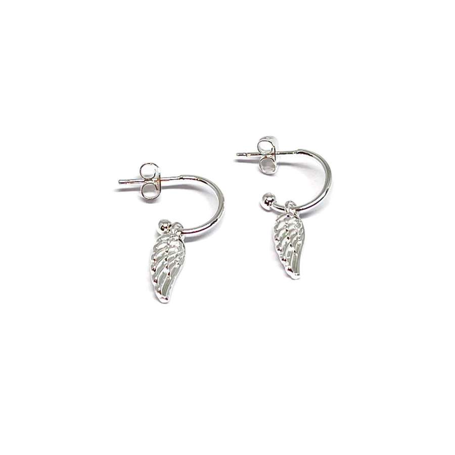 Sophia Angel Wing Earrings - Silver