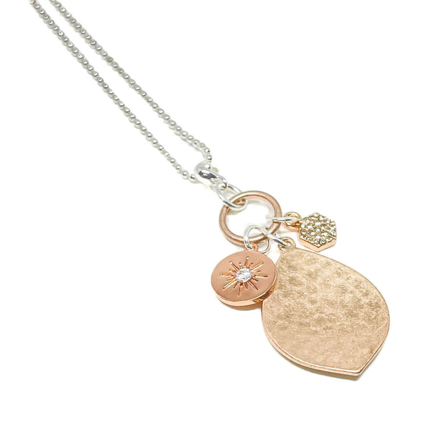 Petra Charm Necklace - Rose Gold
