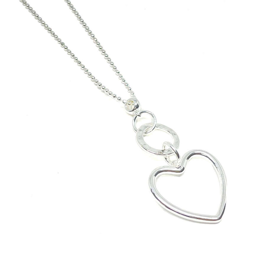 Athena Heart Necklace - Silver