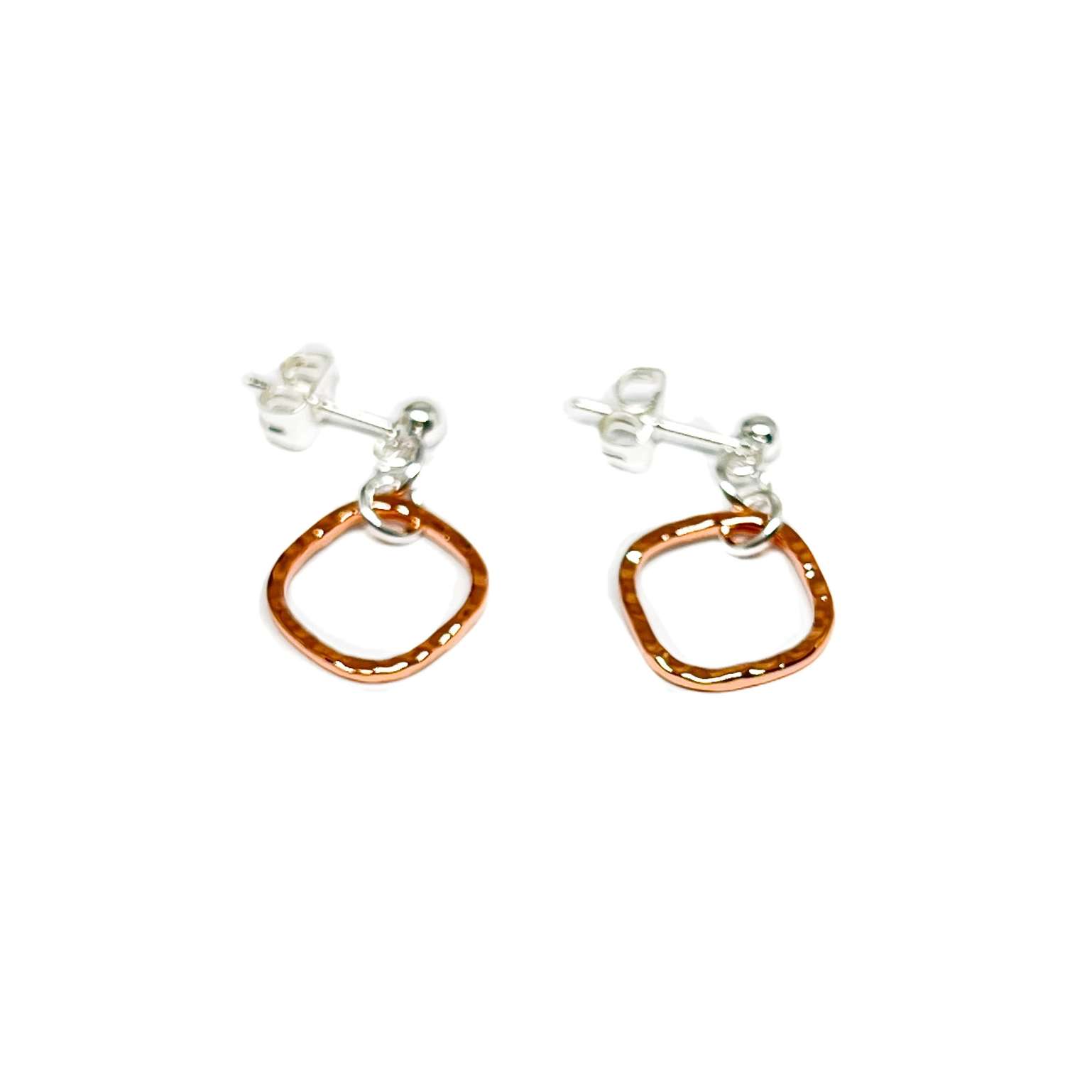 Peyton Sterling Silver Oval Earrings - Rose Gold