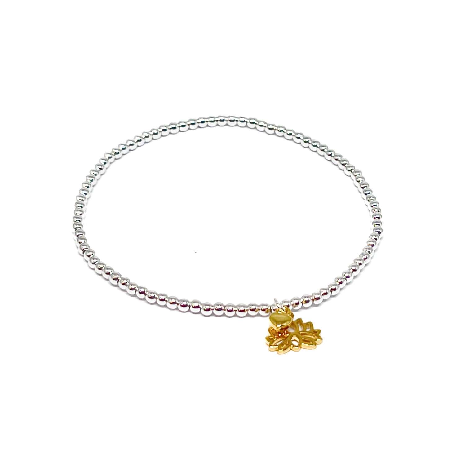 Indigo Lotus Flower Bracelet - Gold