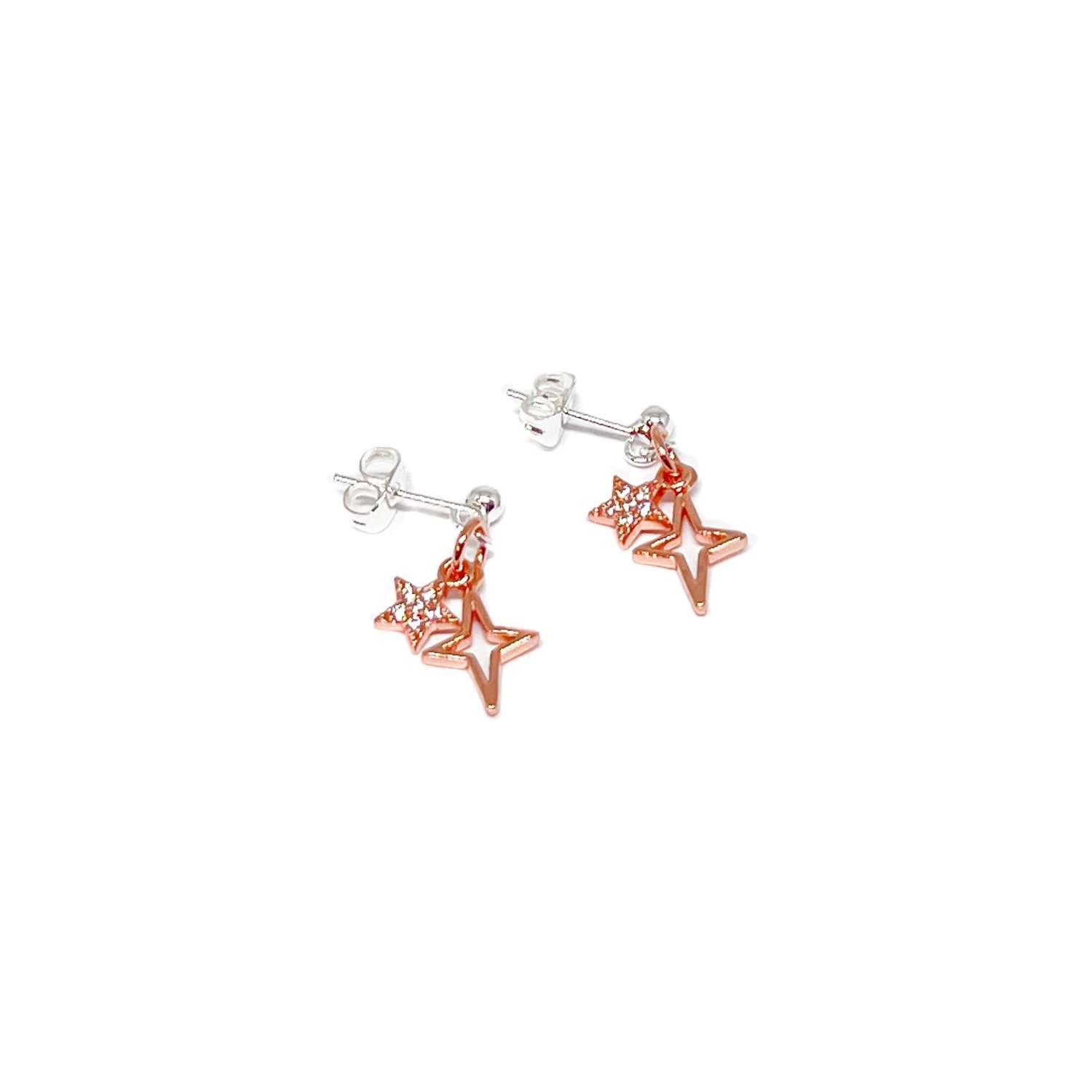 Astra Star Earrings - Rose Gold