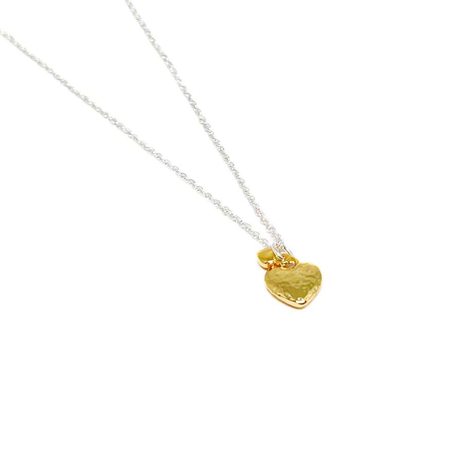 Nola Hammered Heart Necklace - Gold