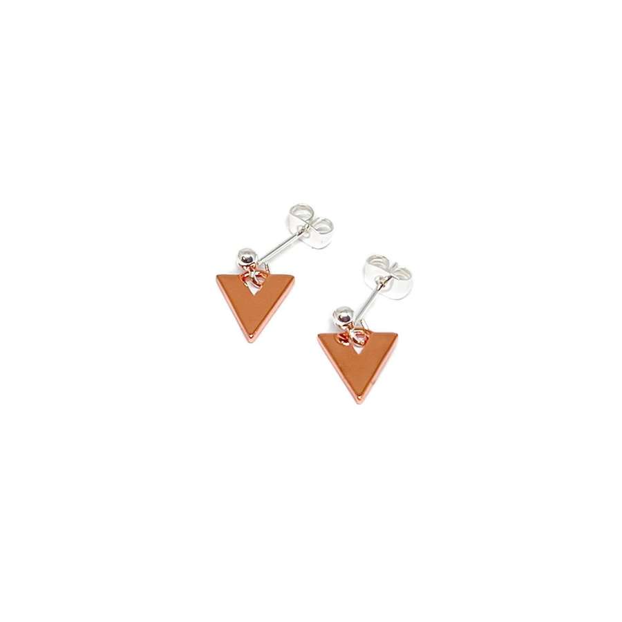 Remi Triangle Earrings - Rose Gold
