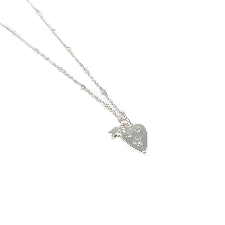 Nadia Heart Necklace - Silver