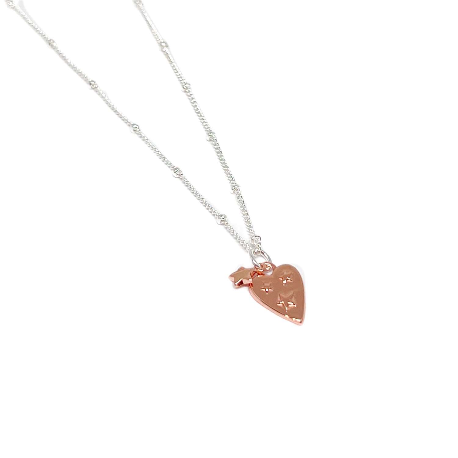 Nadia Heart Necklace - Rose Gold