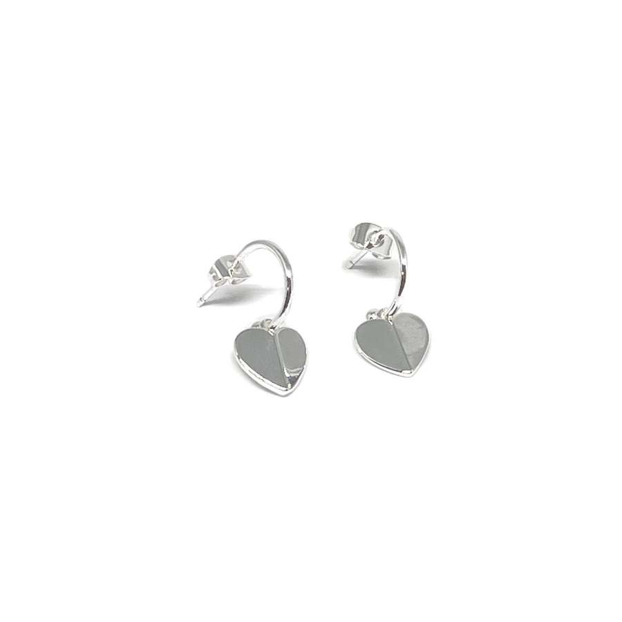 Hadley Heart Earrings - Silver