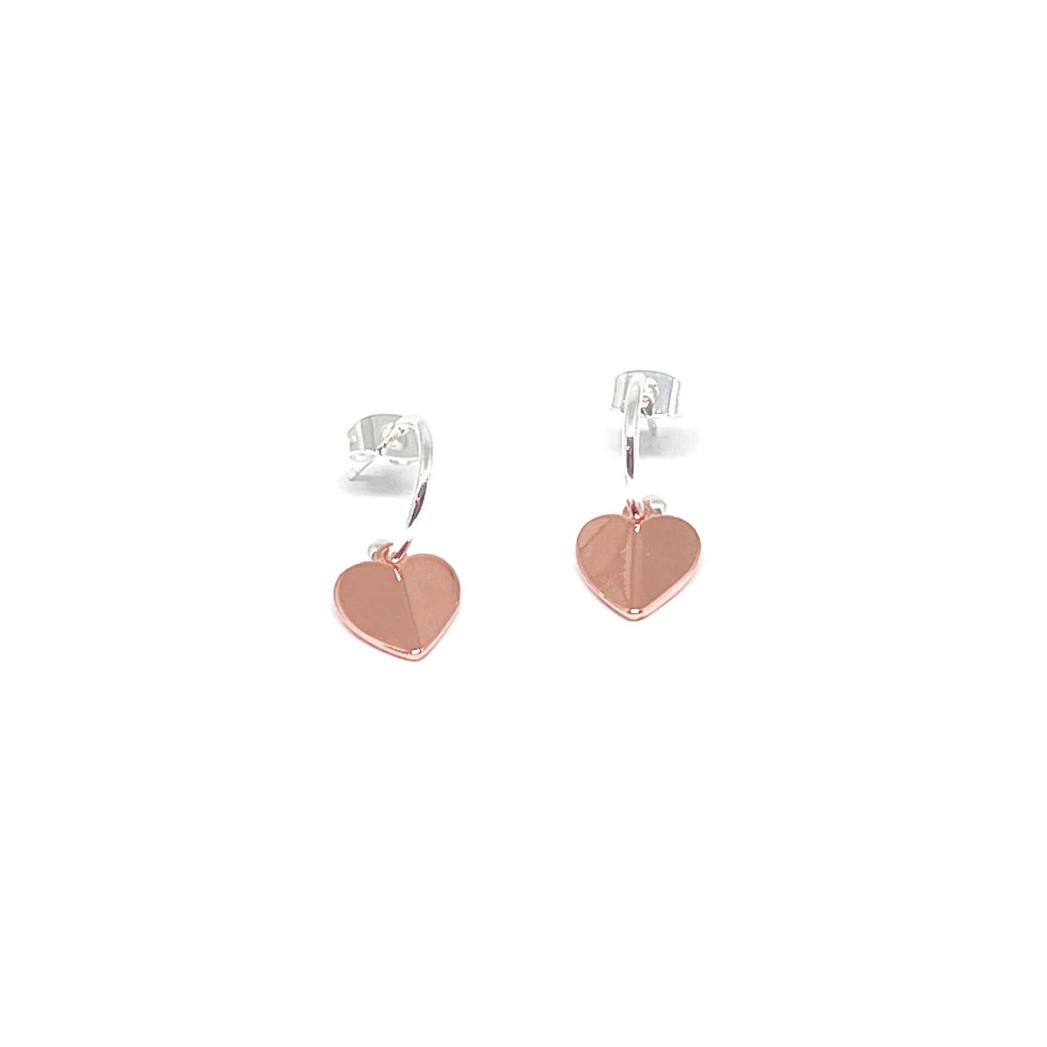 Hadley Heart Earrings - Rose Gold