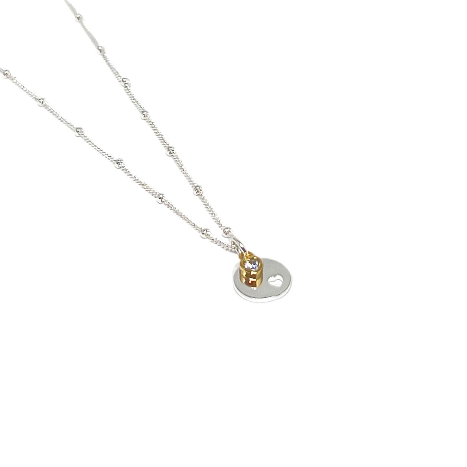 Nara Heart Disc Necklace - Gold