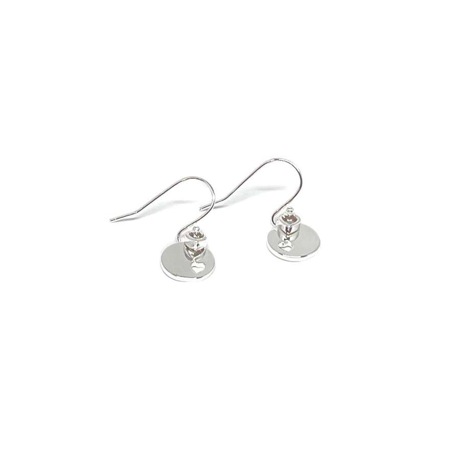 Nara Heart Disc Earrings - Silver