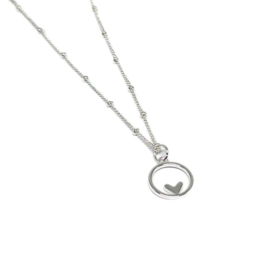 Beau Heart Necklace - Silver