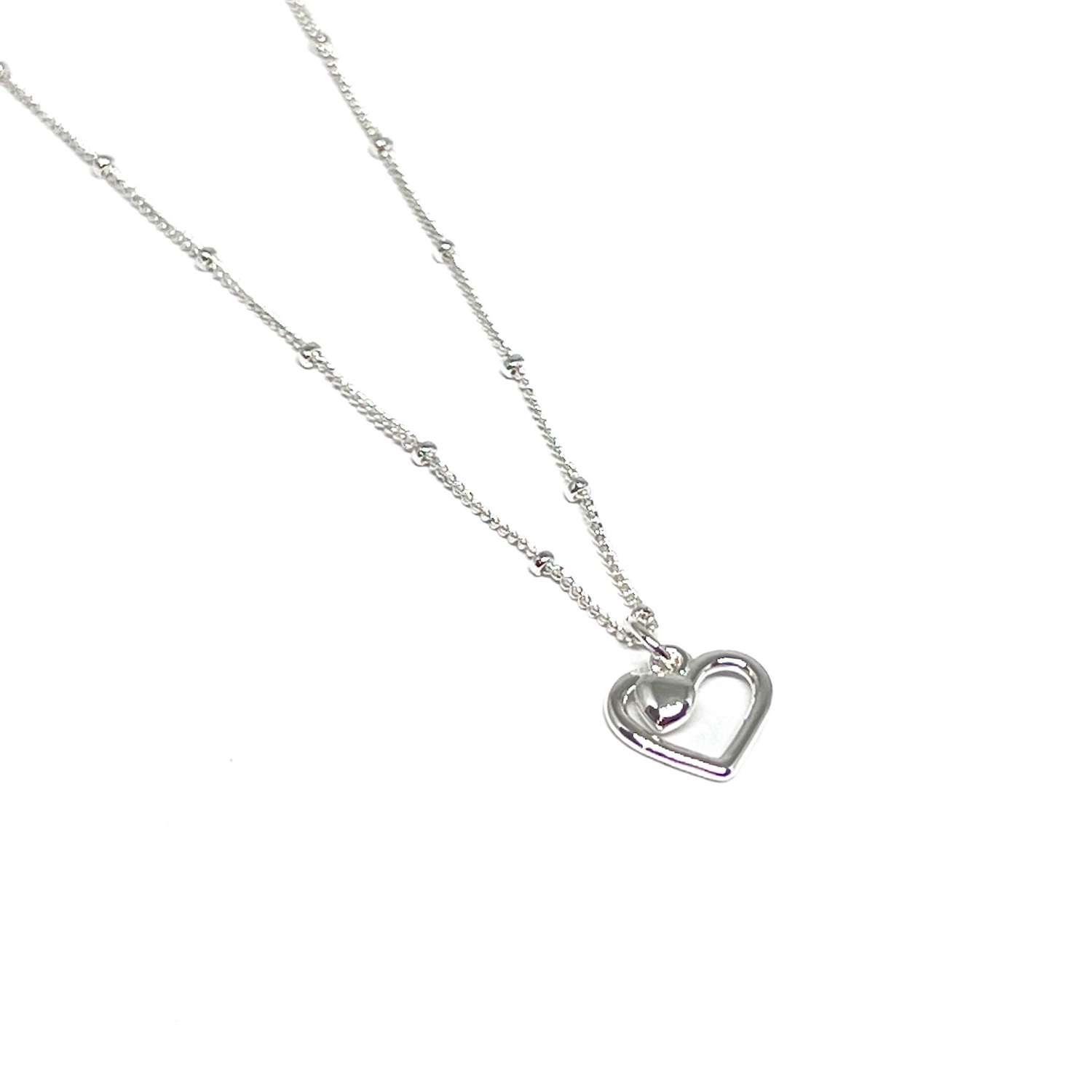 Alba Heart Necklace - Silver
