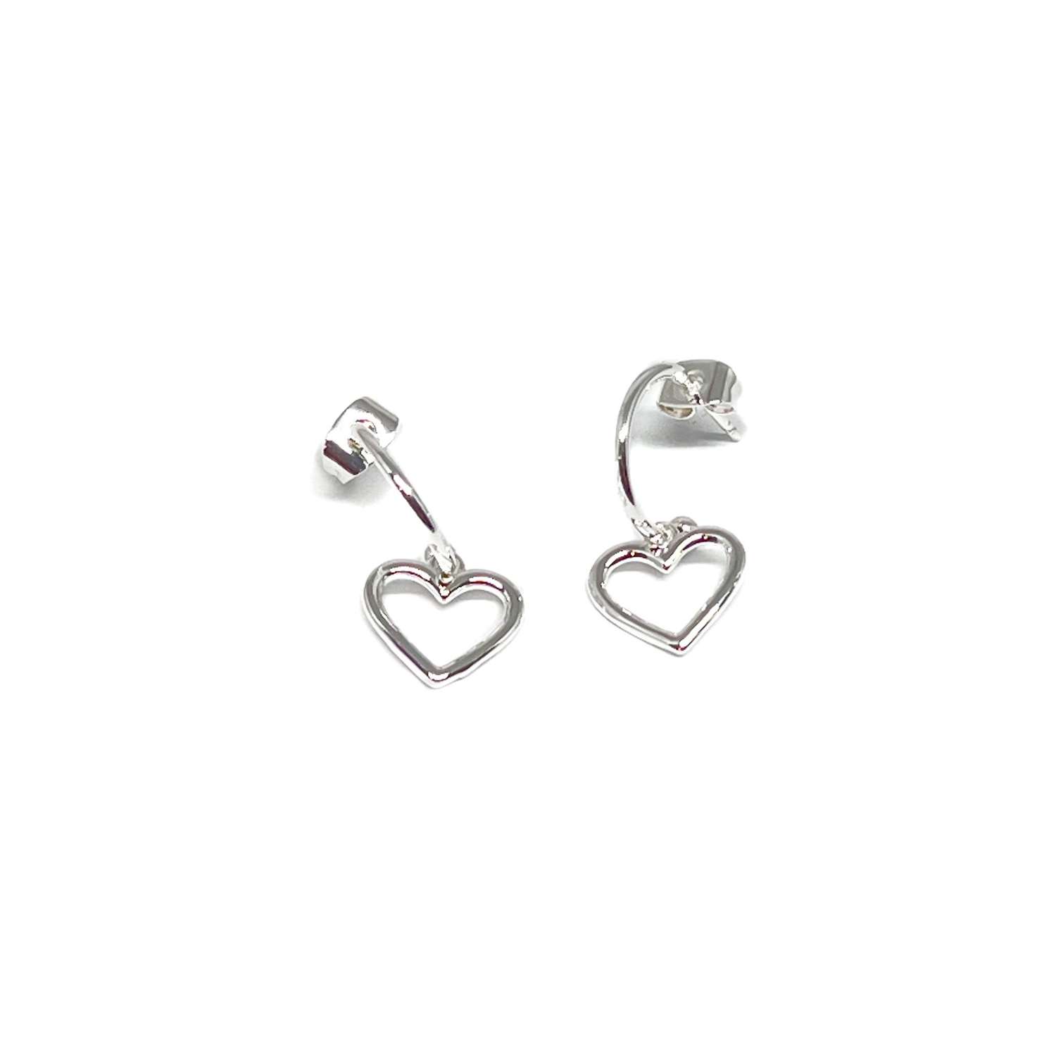 Alba Heart Earrings - Silver