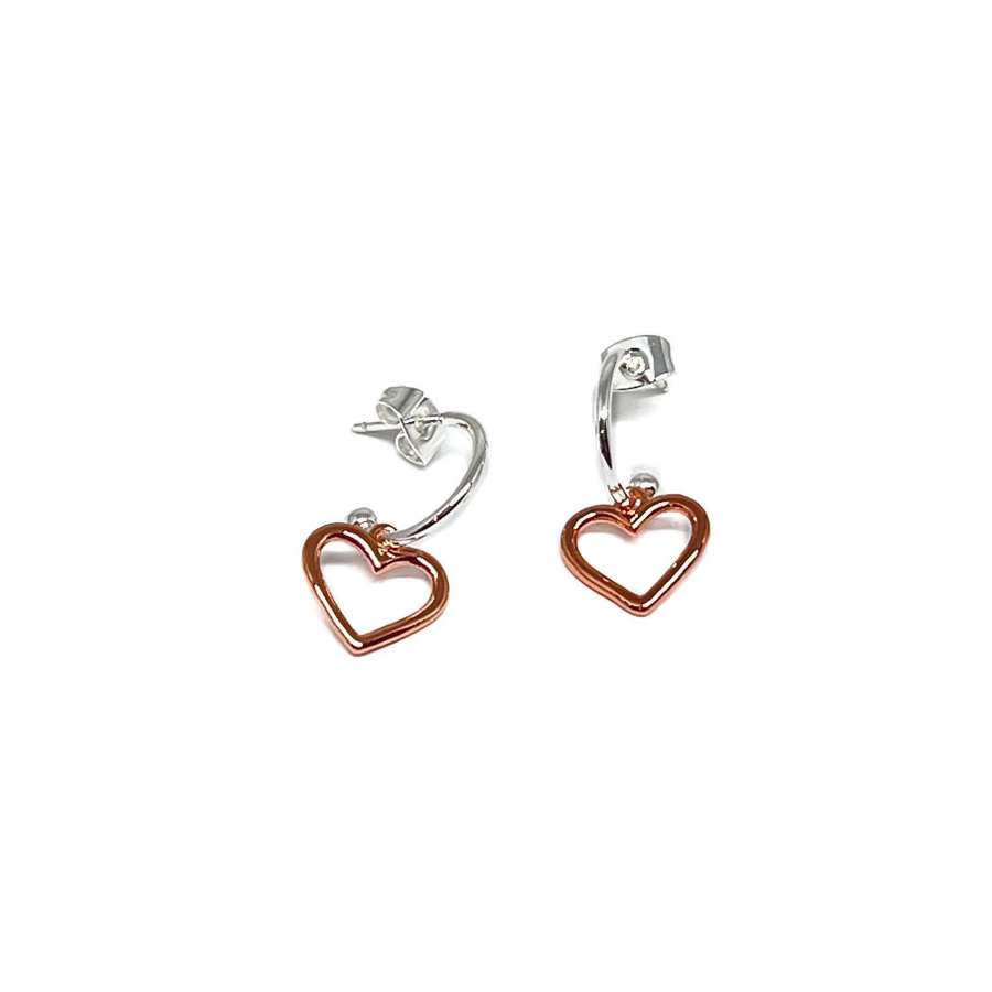 Alba Heart Earrings - Rose Gold