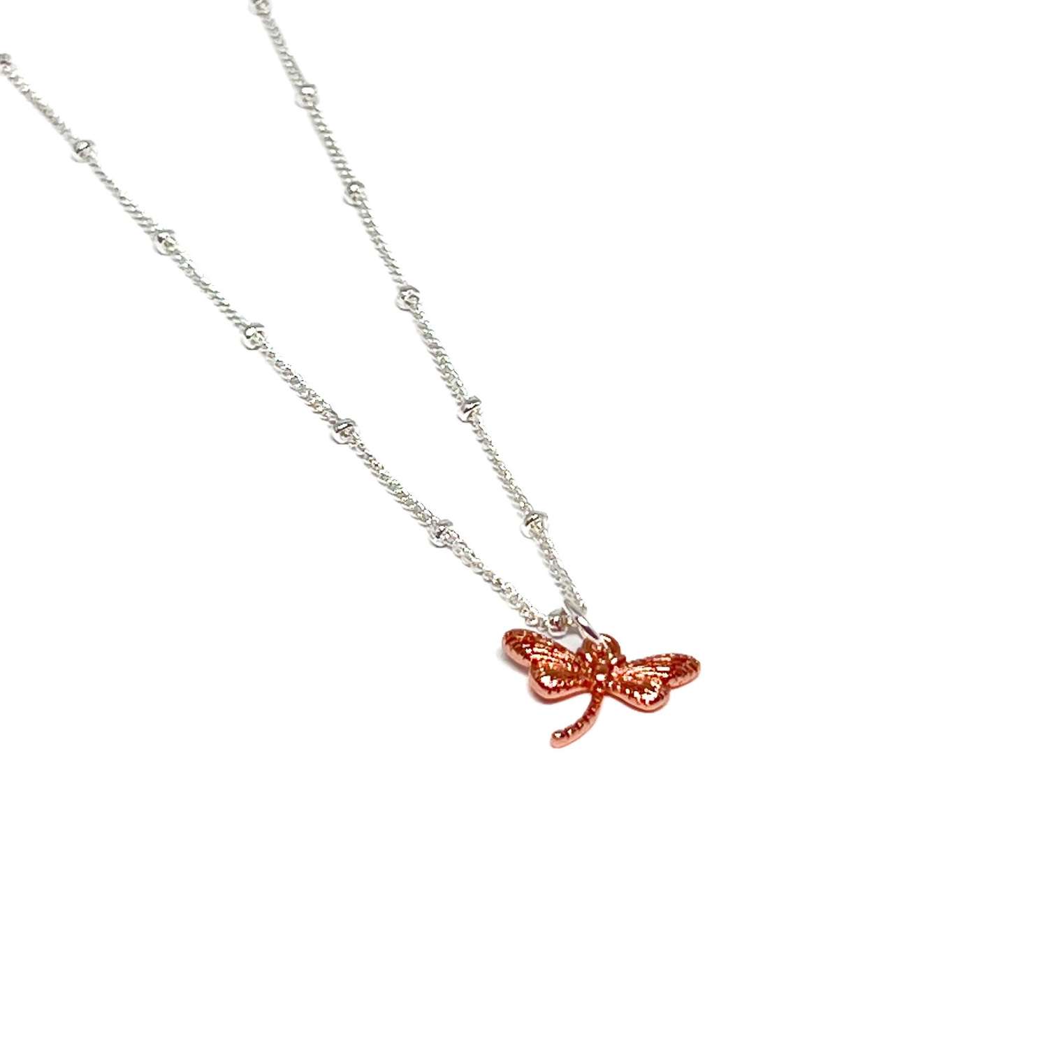 Sierra Dragonfly Necklace - Rose Gold