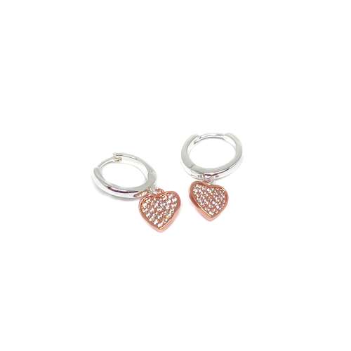 Aria Heart Earrings - Rose Gold