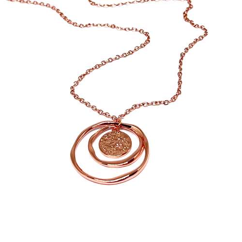 Joanna Circle Necklace - Rose Gold