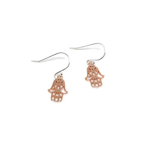 Ansel Hamsa Earrings - Rose Gold