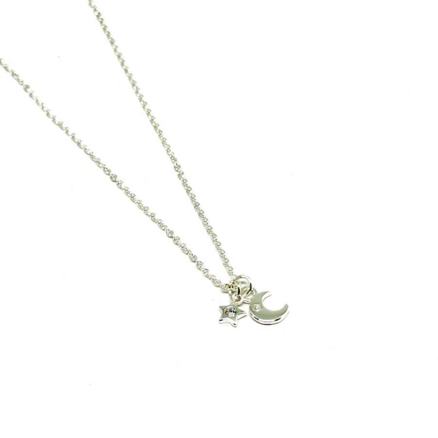 Yola Star & Moon Necklace - Silver