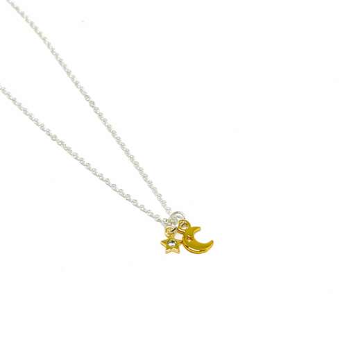 Yola Star & Moon Necklace - Gold