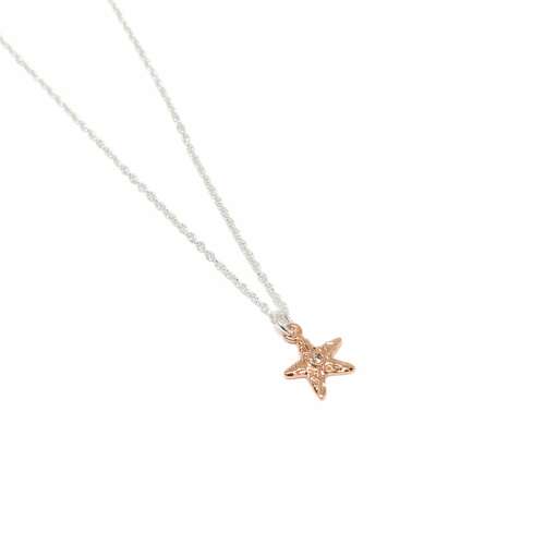 Riven Starfish Necklace - Rose Gold