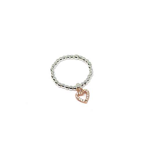 Rachel Heart Charm Ring - Rose Gold