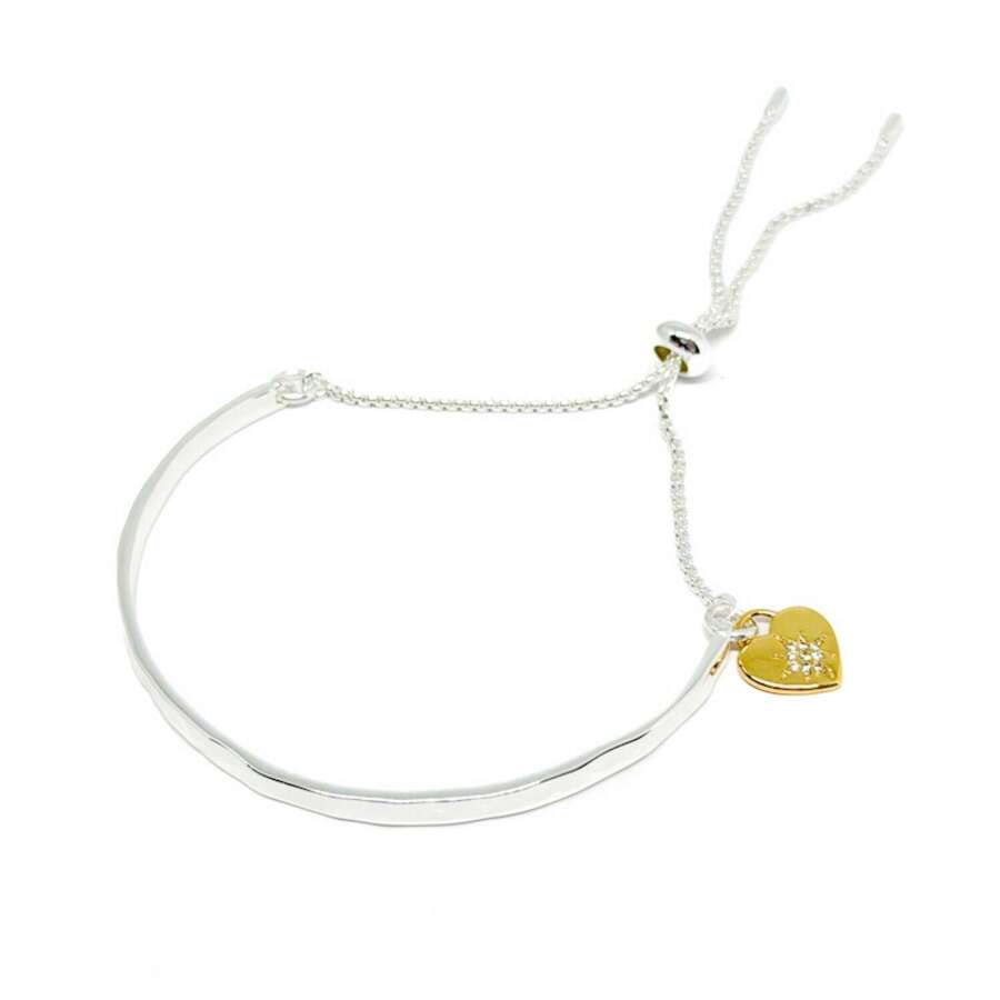 Marnie Heart Slider Bangle - Gold