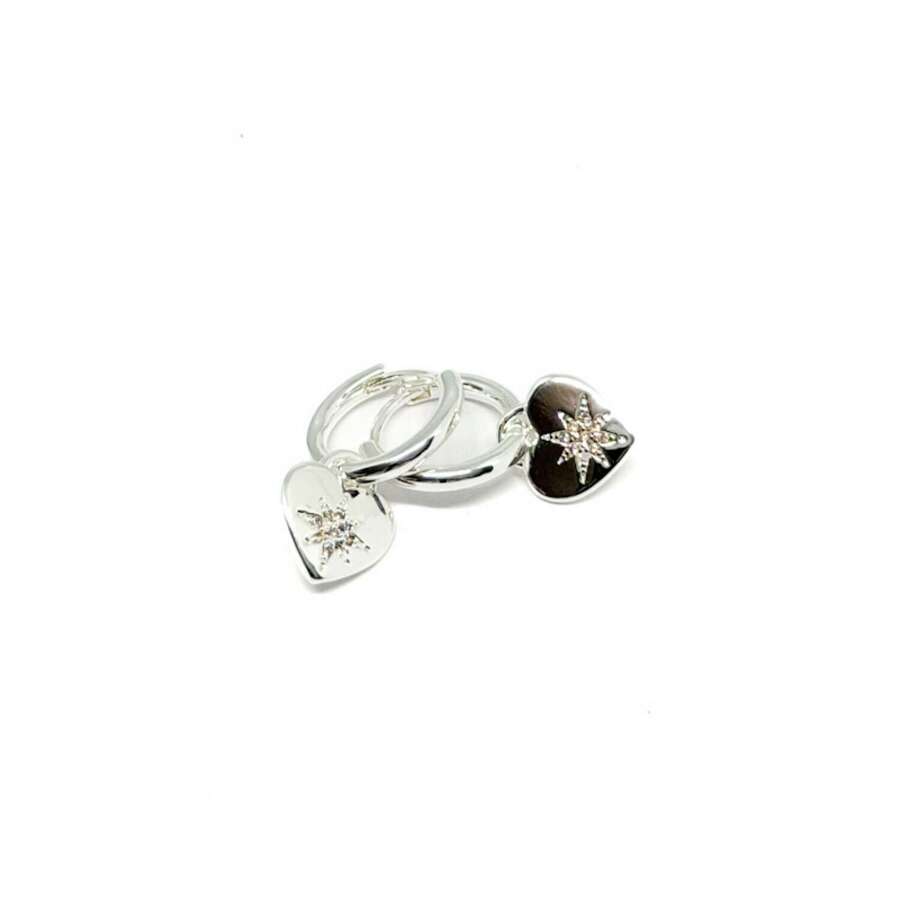 Marnie Heart Earrings - Silver