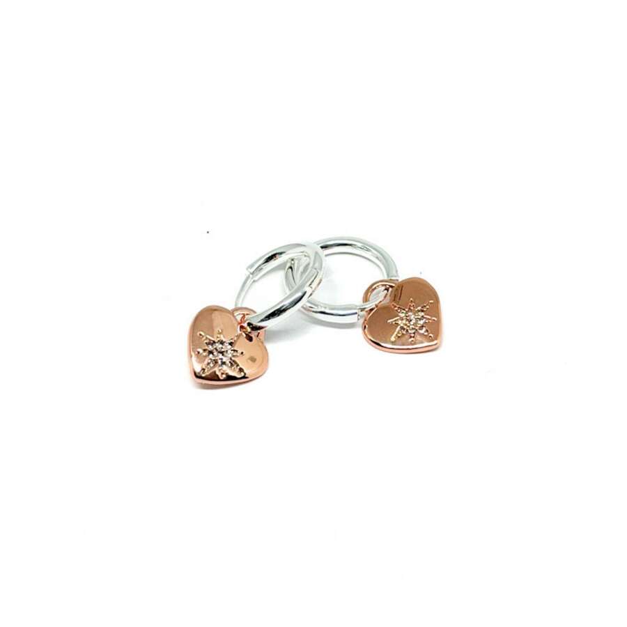 Marnie Heart Earrings - Rose Gold