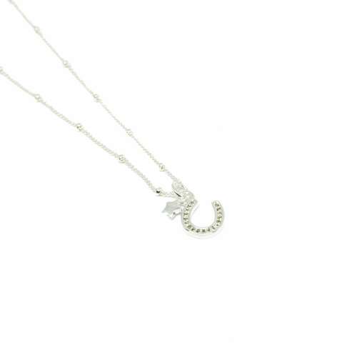 Farrah Horse Shoe Necklace - Silver