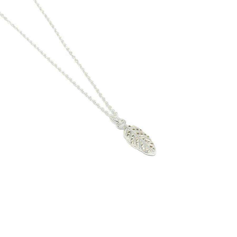 Lilou Feather Necklace - Silver