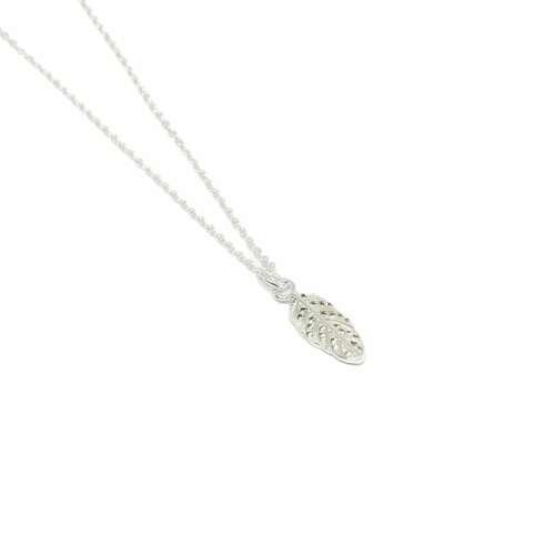 Lilou Feather Necklace - Silver