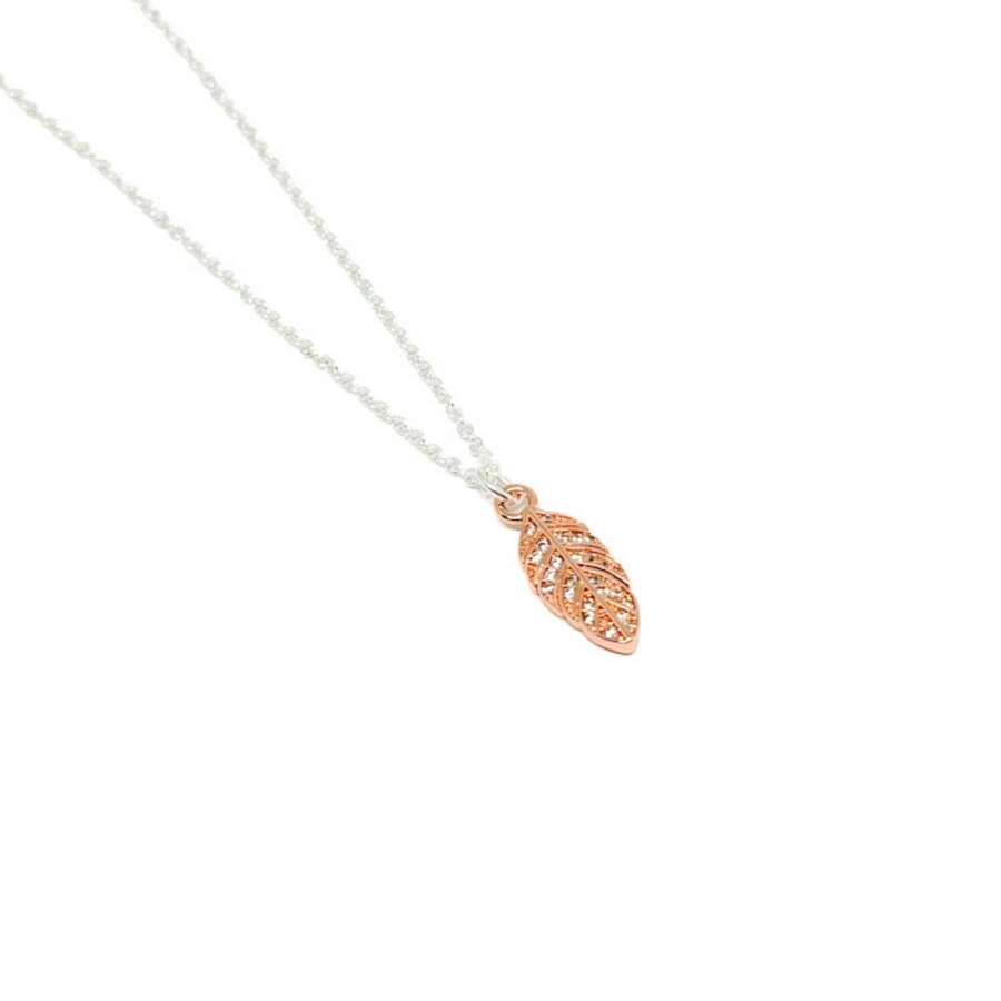 Lilou Feather Necklace - Rose Gold