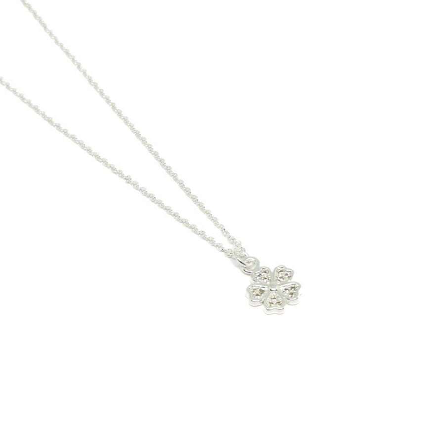 Giselle Flower Necklace - Silver