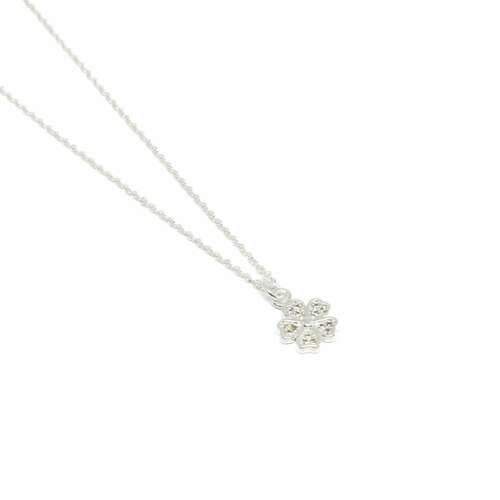 Giselle Flower Necklace - Silver