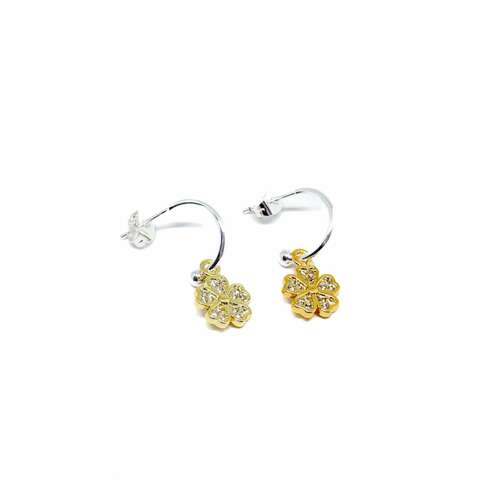 Giselle Flower Earrings - Gold