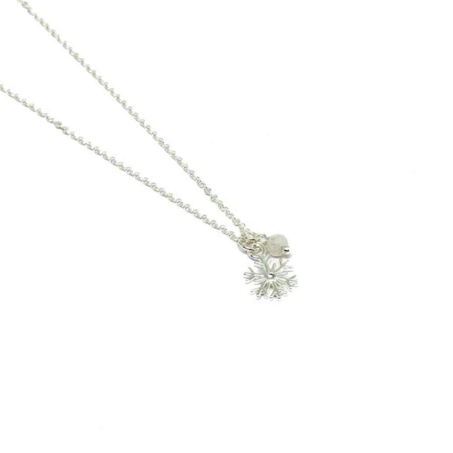 Xmas Snowflake Necklace - White