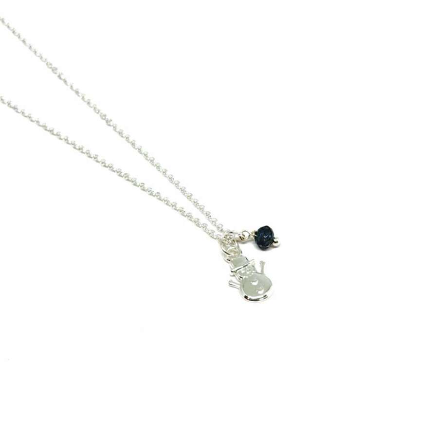 Xmas Snowman Necklace - Deep Blue
