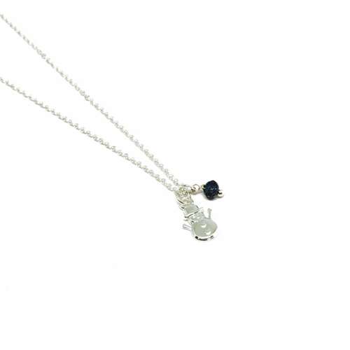 Xmas Snowman Necklace - Deep Blue