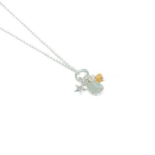 Tova Disc Necklace - Pale Peach