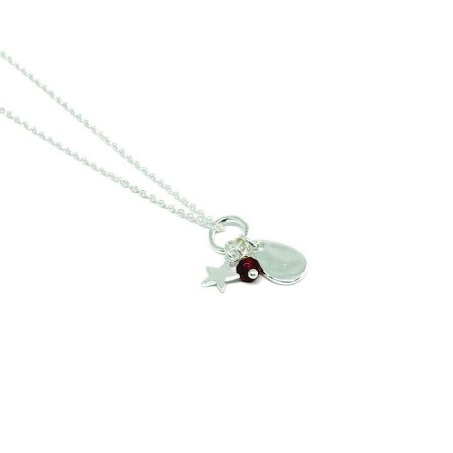 Tova Disc Necklace - Deep Red